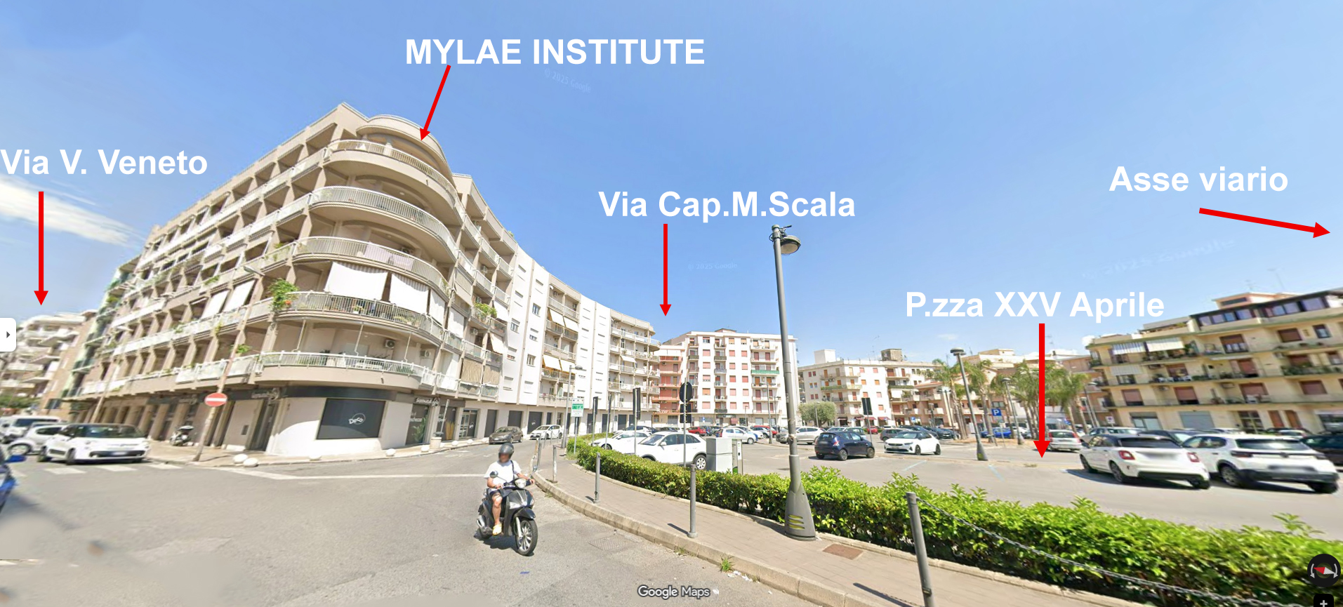 Indicazioni per MYLAE INSTITUTE® da Via Vittorio Veneto e Piazza XXV Aprile