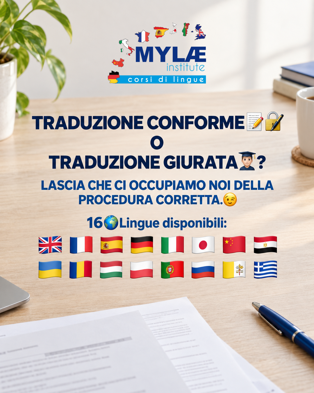 Post MYLAE INSTITUTE® su traduzione conforme e traduzione giurata